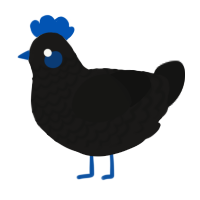 A sable and black chicken with a lace pattern