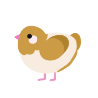 A cream and gold chicken with a head pattern