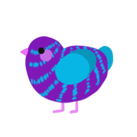 (unnamed), a violet and cerulean chicken with a bar pattern