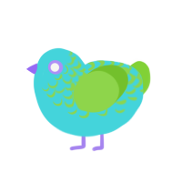 (unnamed), a aqua and grass chicken with a half-lace pattern