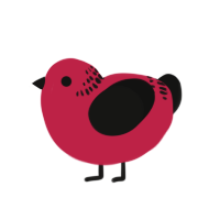 A crimson and black chicken with a neck-band pattern