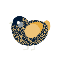 A tumblr and honey chicken with a double-lace pattern