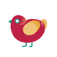 A crimson and honey chicken with a neck-band pattern