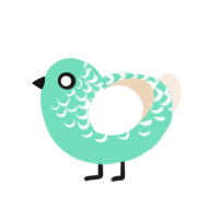 A mint and cream chicken with a half-lace pattern