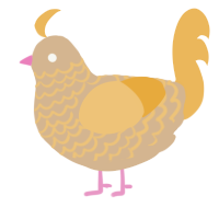 A beige and honey chicken with a lace pattern