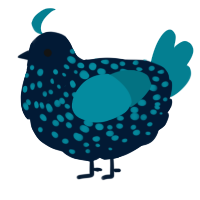 A tumblr and sea chicken with a speckle pattern