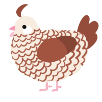 A cream and russet chicken with a lace pattern
