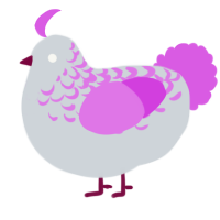 A mist and orchid chicken with a half-lace pattern