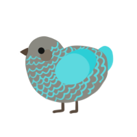 A ash and aqua chicken with a lace pattern