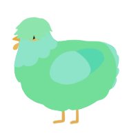 A spring and mint chicken with a head pattern