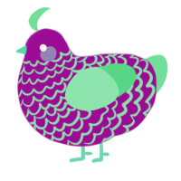 A plum and spring chicken with a lace pattern