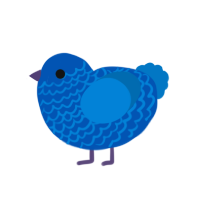 A ultramarine and sapphire chicken with a lace pattern