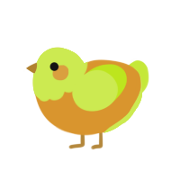 (unnamed), a orange and lime chicken with a head pattern