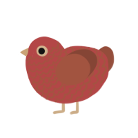 A red and russet chicken with a lace pattern