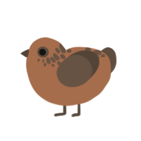 A brown and bark chicken with a neck-speckle pattern