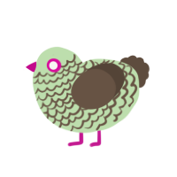 A gluppy and bark chicken with a lace pattern