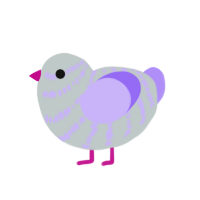 A silver and lilac chicken with a bar pattern