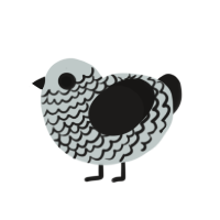 A silver and sable chicken with a lace pattern