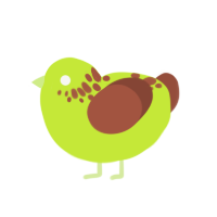 A lime and russet chicken with a neck-speckle pattern