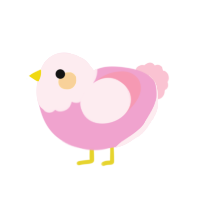 A pink and rose chicken with a head pattern