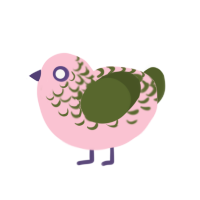 A rose and olive chicken with a half-lace pattern
