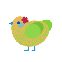 A honey and grass chicken with a double-lace pattern