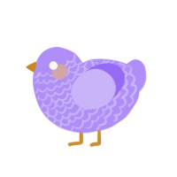 A lilac chicken with a lace pattern