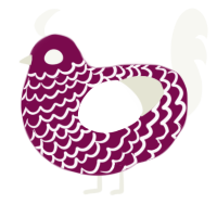 (unnamed), a wine and white chicken with a lace pattern