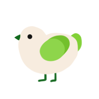 A cream and grass chicken
