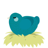 A teal and sea chicken with a lace pattern