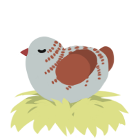 A silver and russet chicken with a half-bar pattern