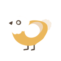 A honey and cream chicken with a head pattern
