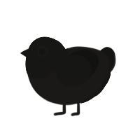 A sable and black chicken with a head pattern