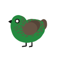A viridian and bark chicken with a half-lace pattern