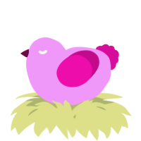 A lavender and fuchsia chicken