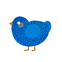 A ultramarine and sapphire chicken with a lace pattern