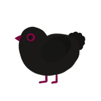 A sable and black chicken