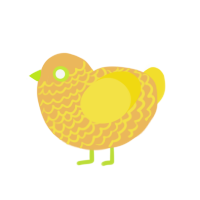 A honey and yellow chicken with a lace pattern