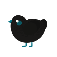 A sable and black chicken with a half-lace pattern