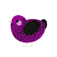 A plum and black chicken with a lace pattern