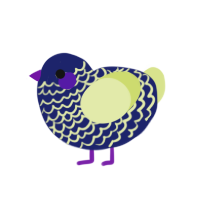 A navy and lemon chicken with a lace pattern