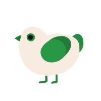 A cream and viridian chicken