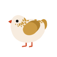 A cream and gold chicken with a neck-speckle pattern