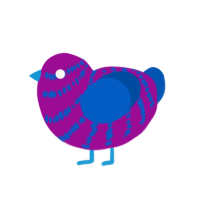 (unnamed), a plum and ultramarine chicken with a bar pattern