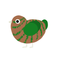 A brown and leaf chicken with a bar pattern