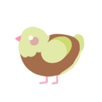 A brown and lemon chicken with a head pattern