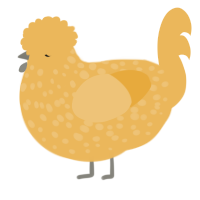 (unnamed), a honey chicken with a speckle pattern