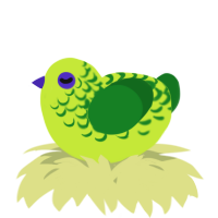 A lime and leaf chicken with a half-lace pattern