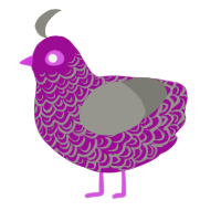 Fake Goth, a plum and ash chicken with a double-lace pattern