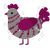 Jinx, a ash and wine chicken with a bar pattern